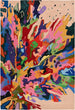 Modern Hand-Tufted Abstract Multicolor Wool Area Rug – Contemporary Brushstroke Pattern