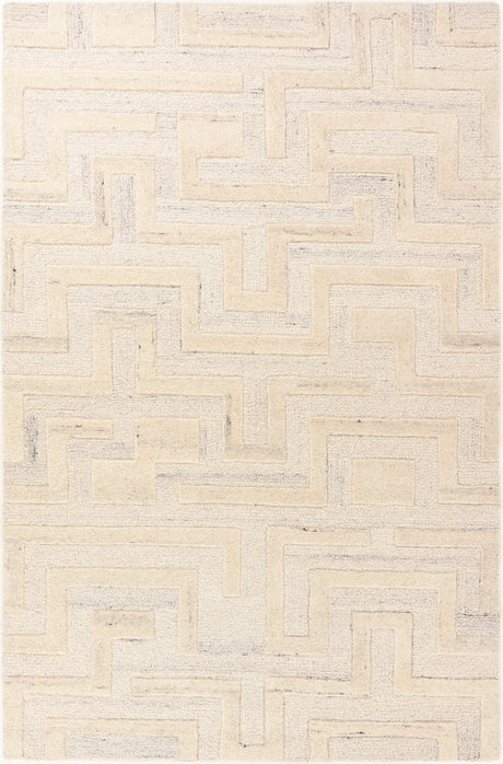 Geometric Wool Rug – Hand-Tufted, Modern Maze Design, Soft & Durable