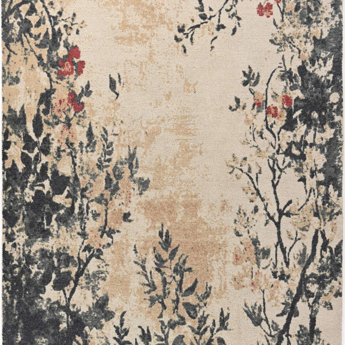 Hand-Tufted Wool Area Rug – Botanical Design with Garden-Inspired Patt