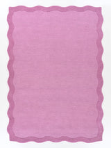 Scalloped Wool Rug – Hand-Tufted, Thick & Soft, Wavy Edge with Cotton Backing