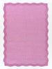 Scalloped Wool Rug – Hand-Tufted, Thick & Soft, Wavy Edge with Cotton Backing
