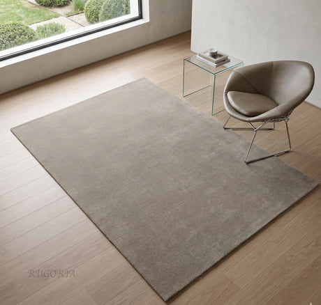 Solid Hand Tufted Wool Area Rug, Soft Plush Carpet