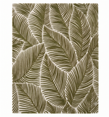 Hand Tufted Wool Area Rug, Tropical Palm Leaf Botanical Design
