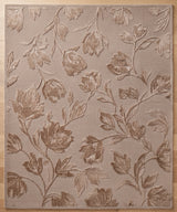 Hand Tufted Floral Wool Area Rug, Raised Botanical Carved Design