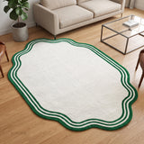 Modern Hand Tufted Wool Area Rug, Scalloped Border Design