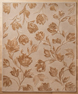 Hand Tufted Floral Wool Area Rug, Raised Botanical Carved Design