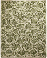 Modern Hand-Tufted Wool Area Rug, Botanical Ginkgo Leaf Design