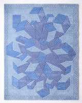 Hand-Tufted Wool Area Rug, 3D Cube Design
