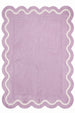 Modern Hand Tufted Wool Rug | Handmade Scalloped Border Carpet