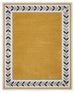 Modern Hand Tufted Wool Rug, Botanical Leaf Border Design