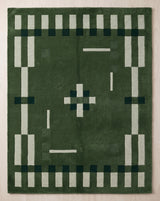 Hand Tufted Wool Rug, Modern Abstract Geometric Border Design