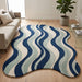 Modern Hand Tufted Wool Area Rug, Abstract Wave Striped Pattern,