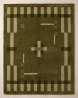 Hand Tufted Wool Rug, Modern Abstract Geometric Border Design