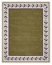 Modern Hand Tufted Wool Rug, Botanical Leaf Border Design