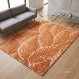 Hand Tufted Wool Area Rug, Tropical Palm Leaf Botanical Design
