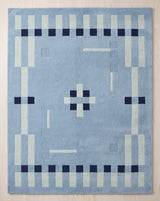 Hand Tufted Wool Rug, Modern Abstract Geometric Border Design