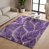 Hand Tufted Wool Area Rug, Tropical Palm Leaf Botanical Design