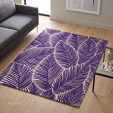 Hand Tufted Wool Area Rug, Tropical Palm Leaf Botanical Design
