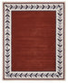 Modern Hand Tufted Wool Rug, Botanical Leaf Border Design