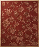 Hand Tufted Floral Wool Area Rug, Raised Botanical Carved Design