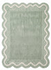 Modern Hand Tufted Wool Rug | Handmade Scalloped Border Carpet