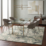 Hand Tufted Wool Rug, Floral Butterfly Botanical Pattern
