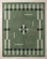Hand Tufted Wool Rug, Modern Abstract Geometric Border Design