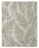 Hand Tufted Wool Area Rug, Tropical Palm Leaf Botanical Design