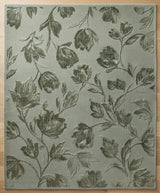 Hand Tufted Floral Wool Area Rug, Raised Botanical Carved Design