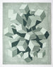 Hand-Tufted Wool Area Rug, 3D Cube Design