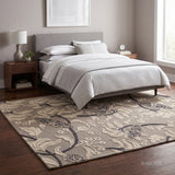 Hand Tufted Wool Rug, Floral Butterfly Botanical Pattern