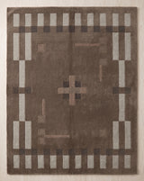 Hand Tufted Wool Rug, Modern Abstract Geometric Border Design