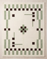 Hand Tufted Wool Rug, Modern Abstract Geometric Border Design