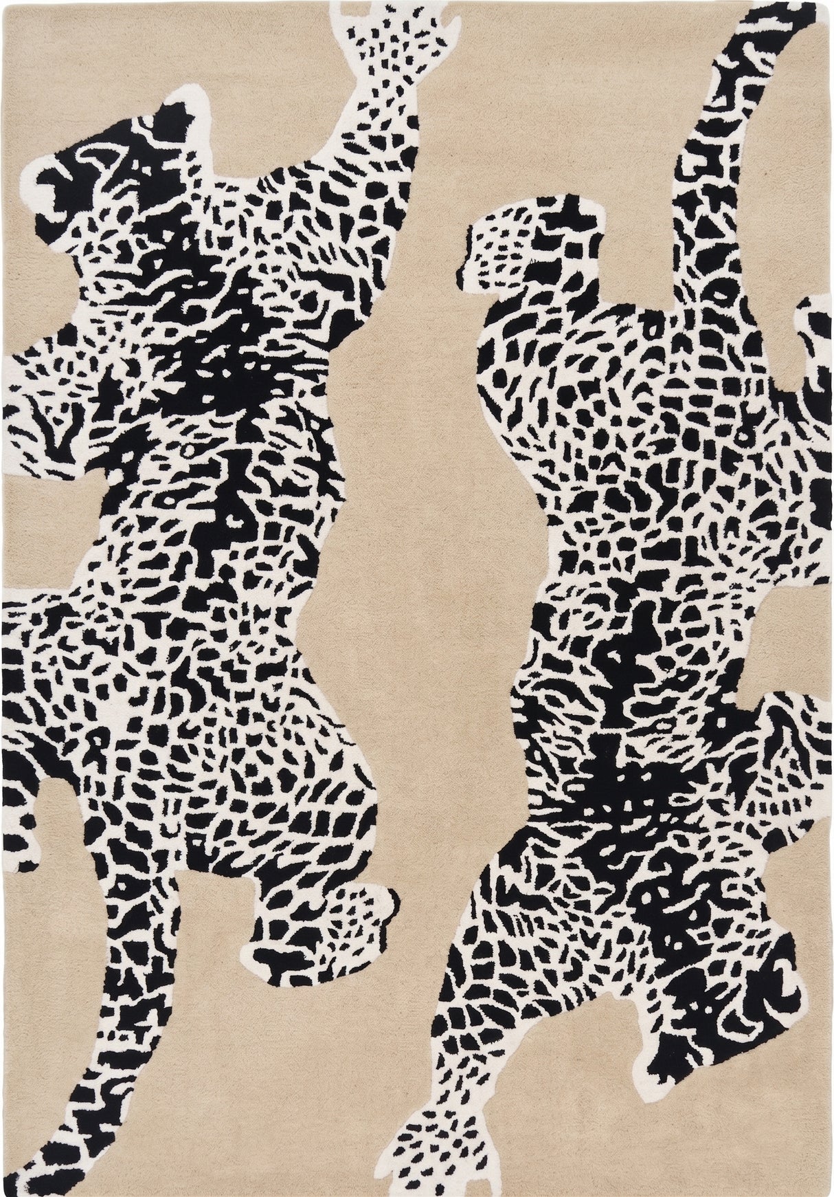 Climbing Jaguar Modern Handmade Wool Area Rug