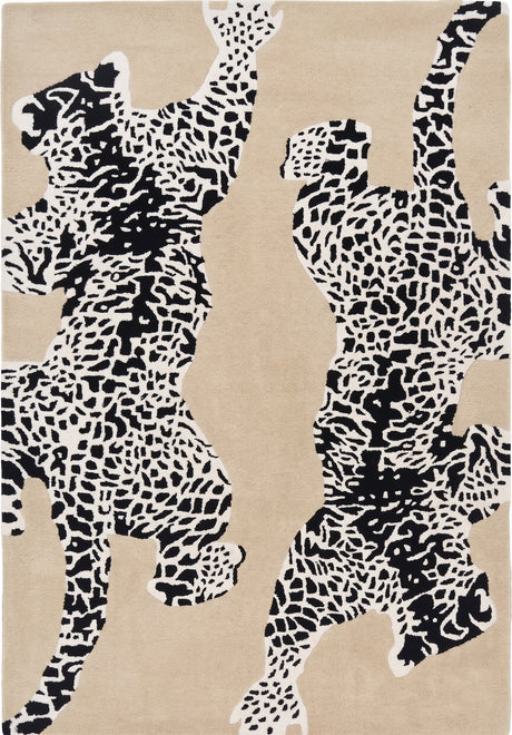 Climbing Jaguar Modern Handmade Wool Area Rug