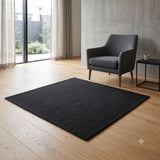 Modern Hand Tufted Wool Rug, Thin Striped Pattern, Soft Wool Carpet