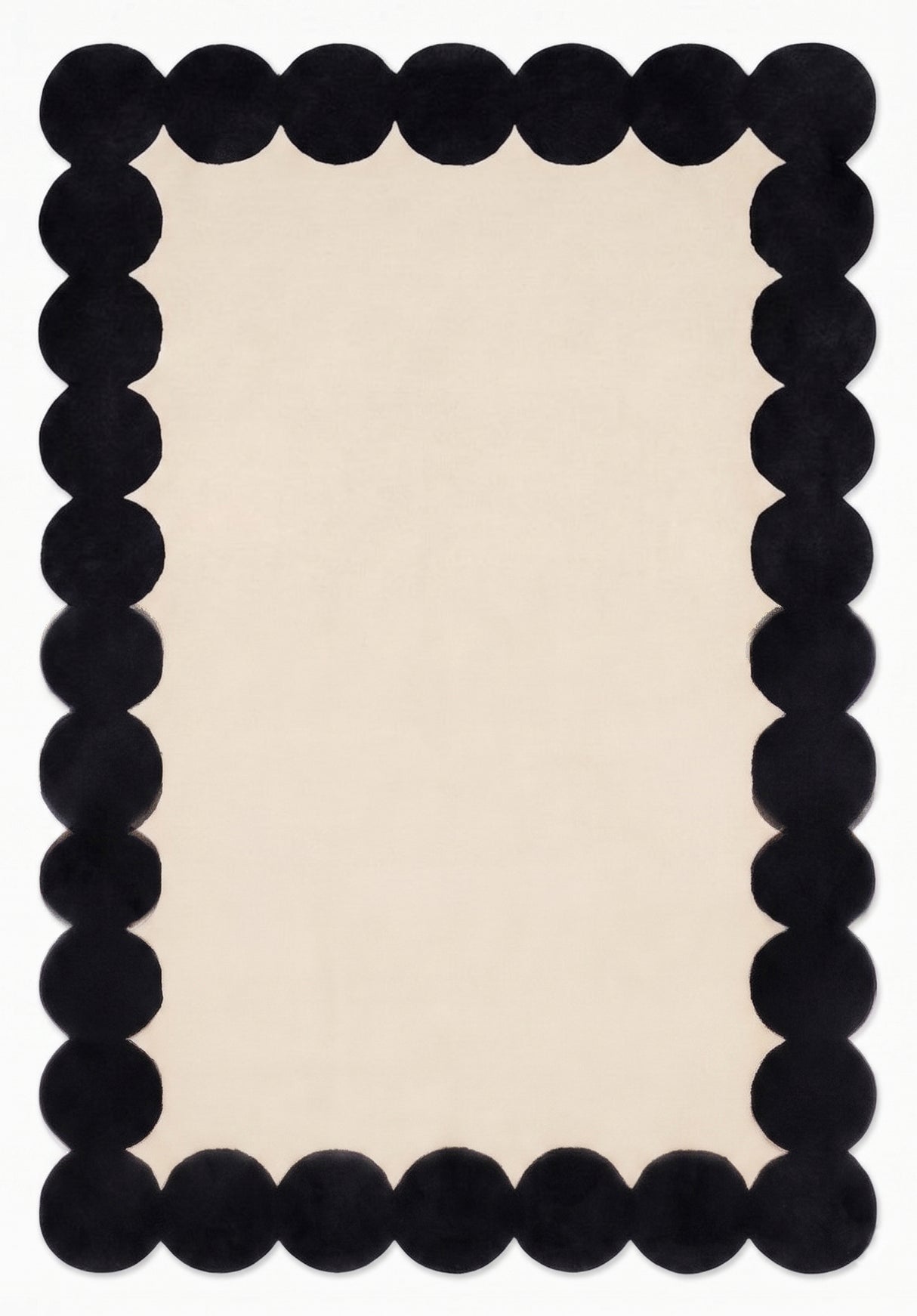 Hand-Tufted Scalloped Wool Area Rug | Modern Irregular Shape with Soft Plush Pile