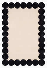 Hand-Tufted Scalloped Wool Area Rug | Modern Irregular Shape with Soft Plush Pile