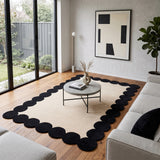 Hand-Tufted Scalloped Wool Area Rug | Modern Irregular Shape with Soft Plush Pile