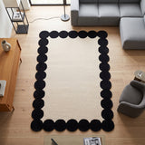 Hand-Tufted Scalloped Wool Area Rug | Modern Irregular Shape with Soft Plush Pile
