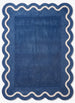 Modern Hand Tufted Wool Rug | Handmade Scalloped Border Carpet