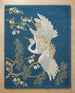 Hand-Tufted 100% Wool Rug, Crane Bird Floral Pattern