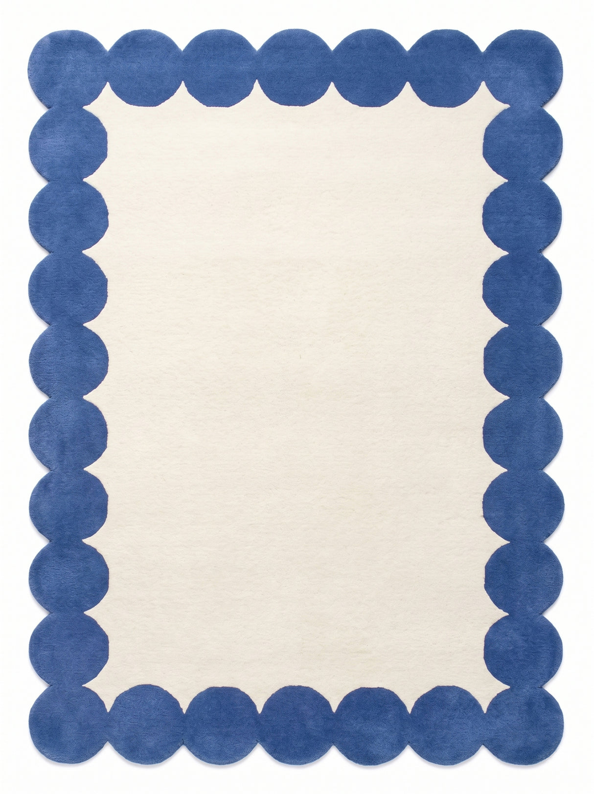 Hand-Tufted Scalloped Wool Area Rug | Modern Irregular Shape with Soft Plush Pile