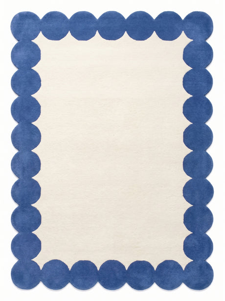 Hand-Tufted Scalloped Wool Area Rug | Modern Irregular Shape with Soft Plush Pile