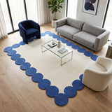 Hand-Tufted Scalloped Wool Area Rug | Modern Irregular Shape with Soft Plush Pile