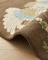 Hand-Tufted 100% Wool Rug, Crane Bird Floral Pattern
