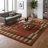 Hand Tufted Wool Rug, Modern Abstract Geometric Border Design