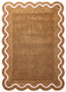 Modern Hand Tufted Wool Rug | Handmade Scalloped Border Carpet