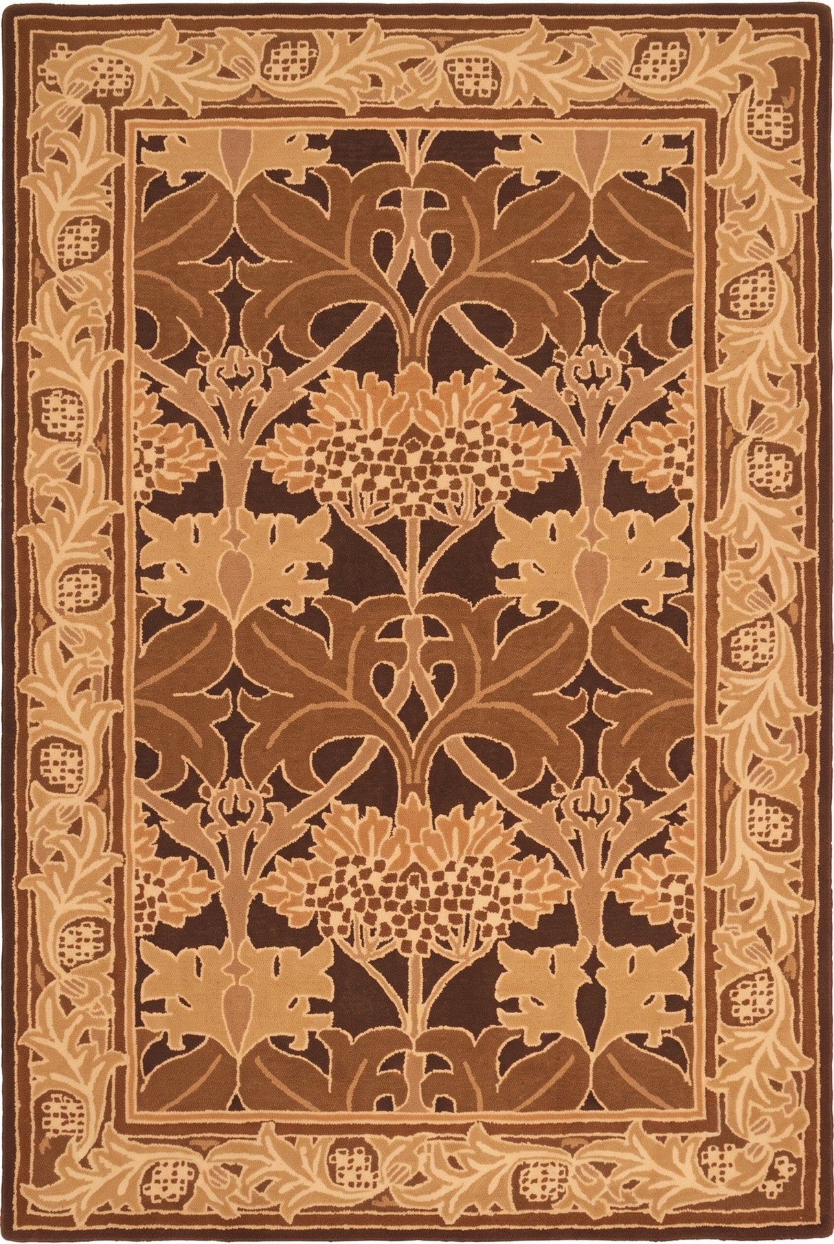 Handmade W Morris Traditional Oriental 100% Wool Area Rug