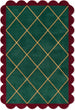 Modern Hand Tufted Wool Rug, Scalloped Border, Geometric Diamond Pattern,
